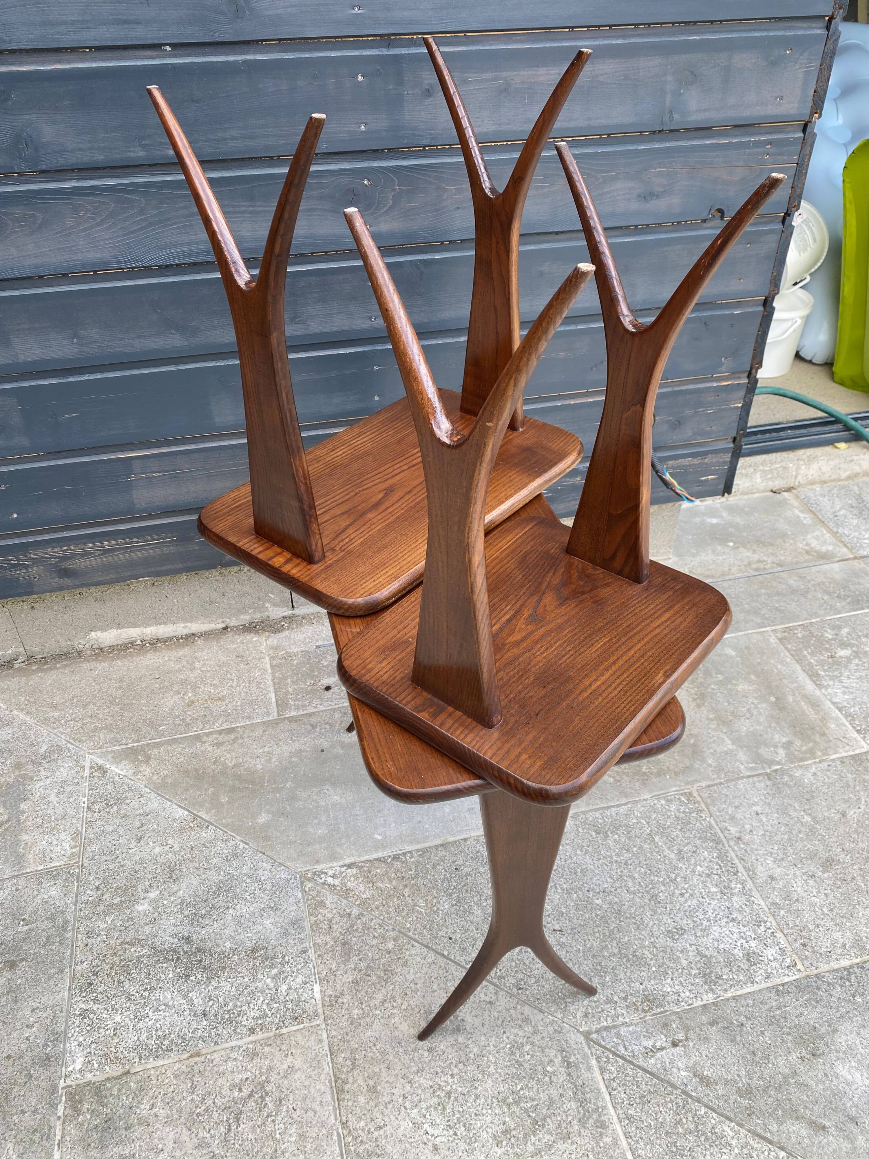 Set of 3 nesting tables by Raphaël Raffel, Scandinavian vintage, 1960s