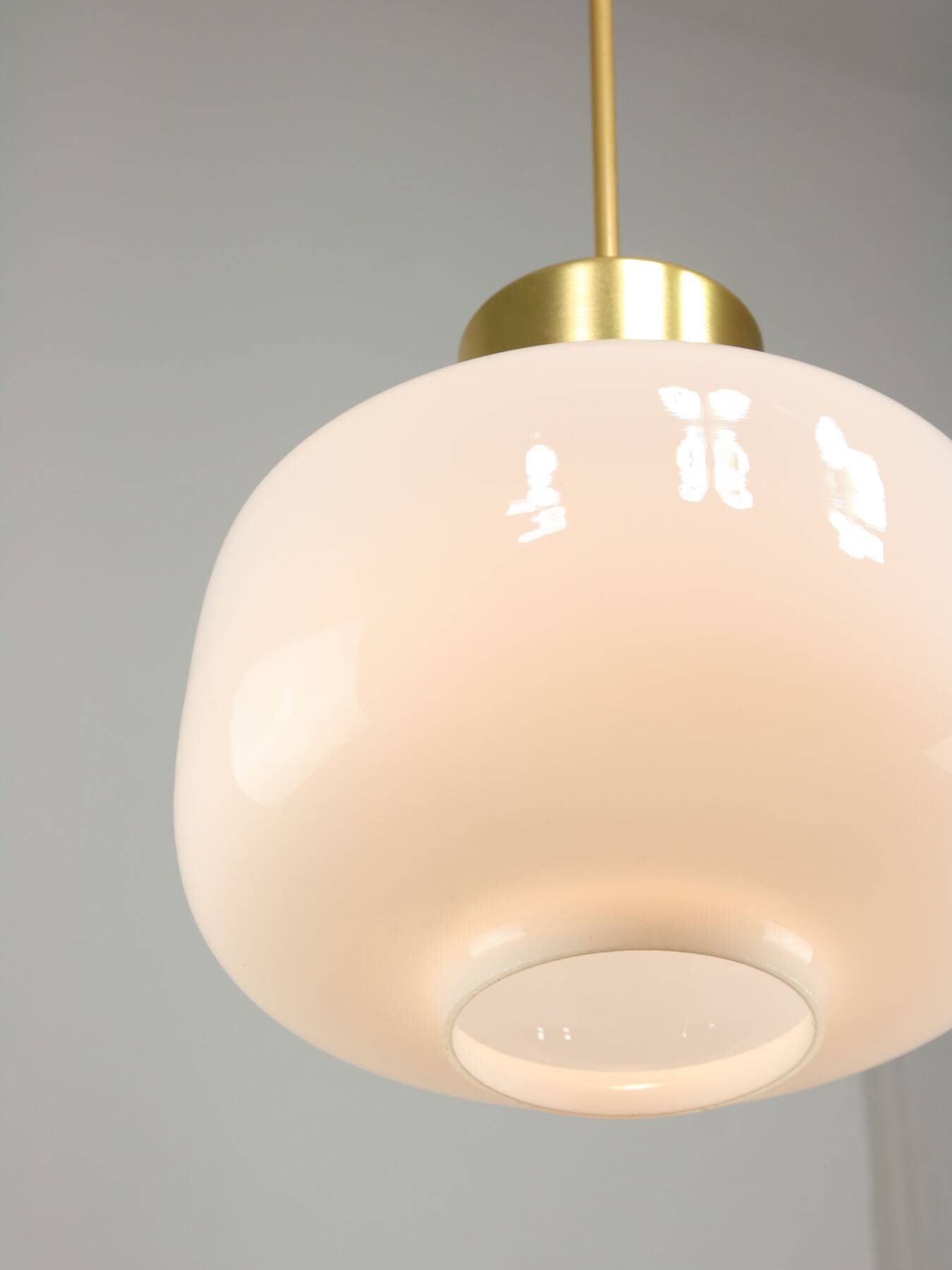 Pair of Mid-Century Opaline Pendant Lamps, 60s