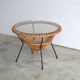 Italian rattan side table * D69 cm