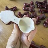 Red poodle ceramic knife holder