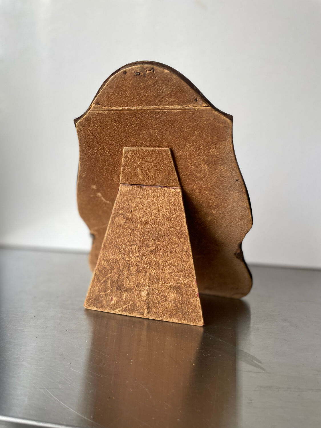 Antique  art deco mahogany wooden frame measurements 21.5 cm x 17 cm  convex glass