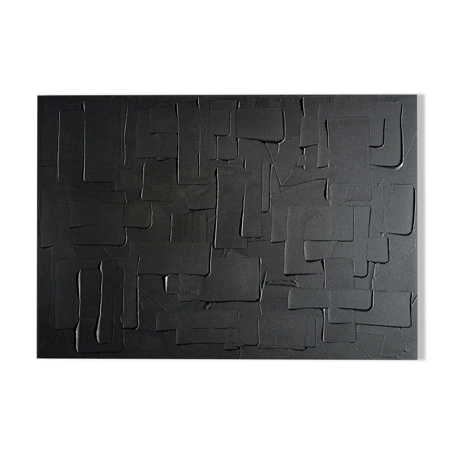 Tableau abstrait peinture monochrome noir