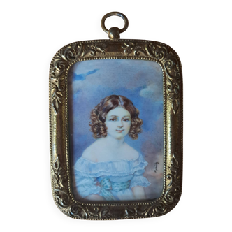 Portrait miniature signé Moritz Dallinger