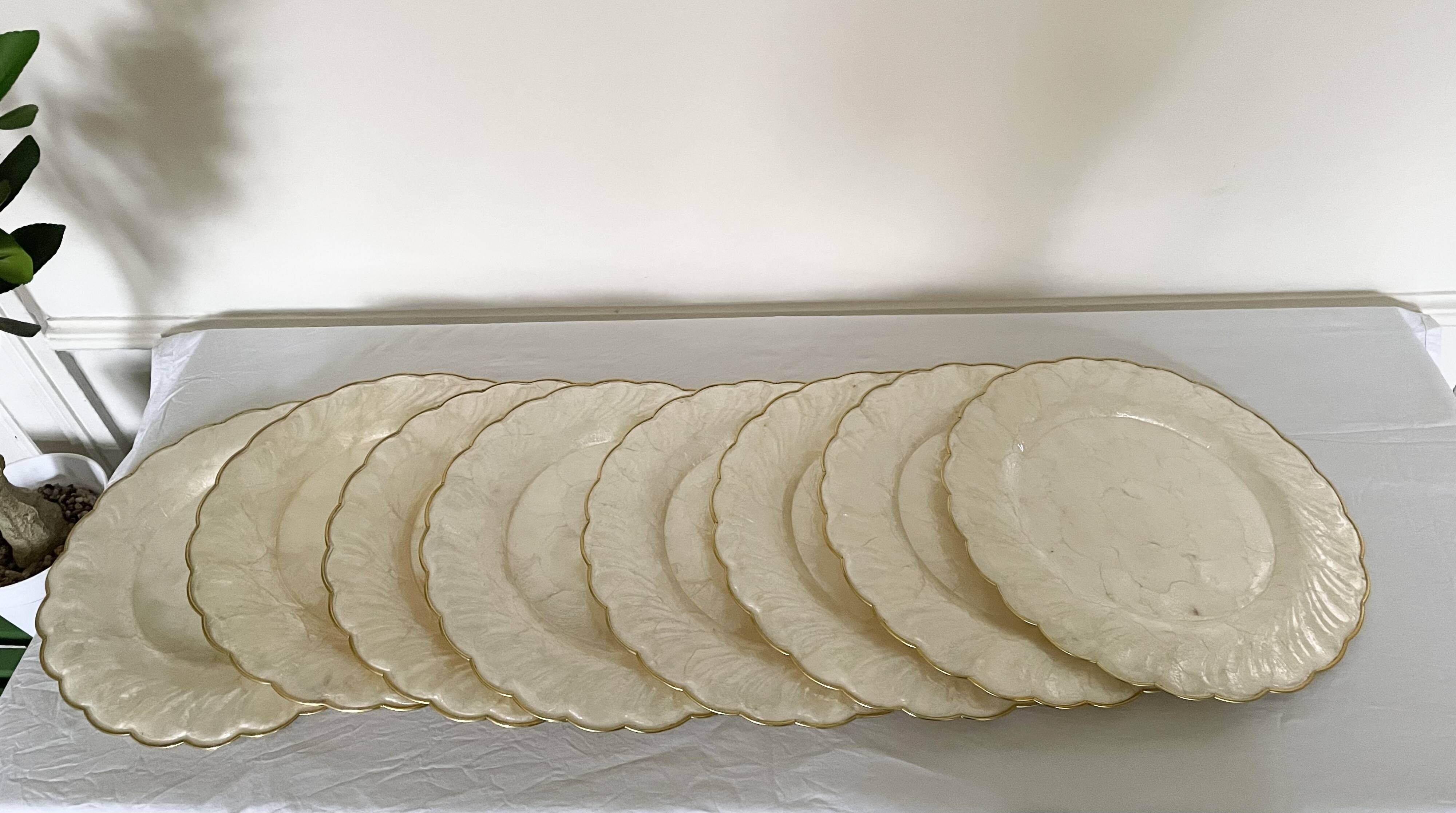 Mother-of-pearl and brass plates