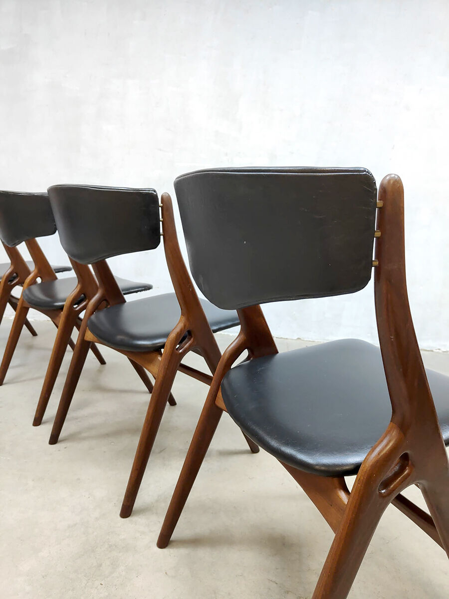 Vintage dutch design dining chairs Aska Louis van Teeffelen Webe