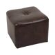 Vintage Square Pouf Brown Faux Leather Patchwork 40cm
