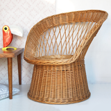 Rattan armchair back fan
