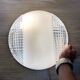 Industrial glass ceiling light, 60s-70s
