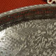 Large silver metal tray