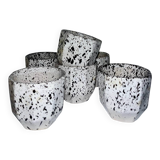6 speckled ceramic coffee cups