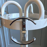 Vintage cylindrical coat rack with chrome hook
