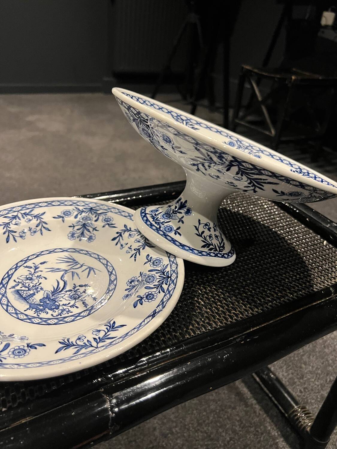 Luneville plate and compote dish