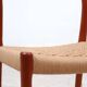 Ensemble de 2 chaises de salle à manger en teck « Modèle 77 » de Niels Moller, avec cordon de papier