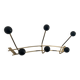 Vintage 1960 gold coat rack 6 hooks balls - 50 x 20 cm