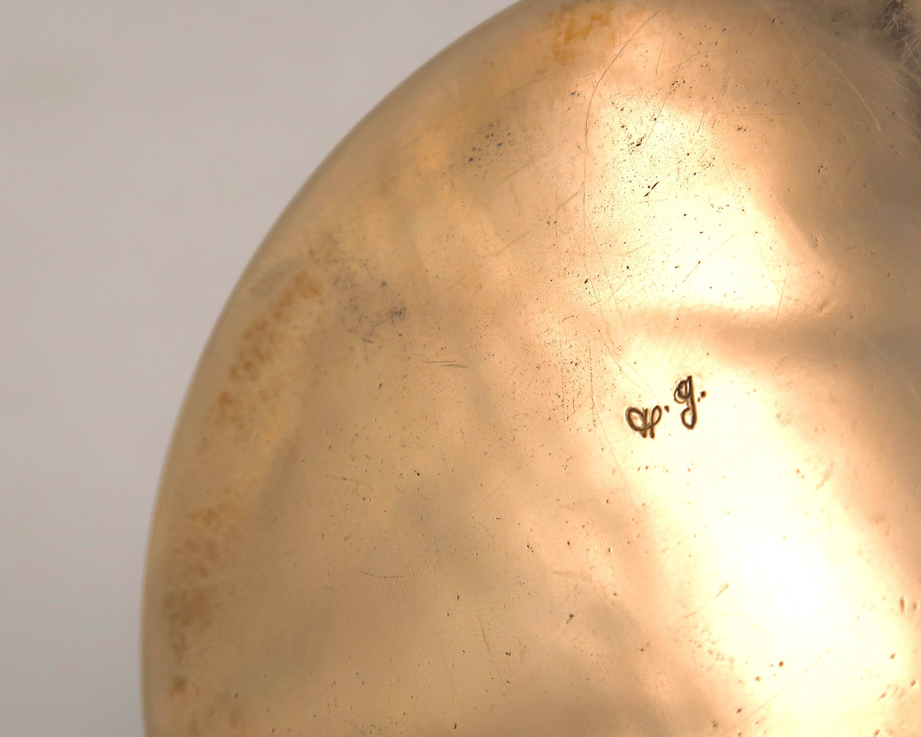 Bronze ashtray by Monique Gerber, flower imprint, 1970s.