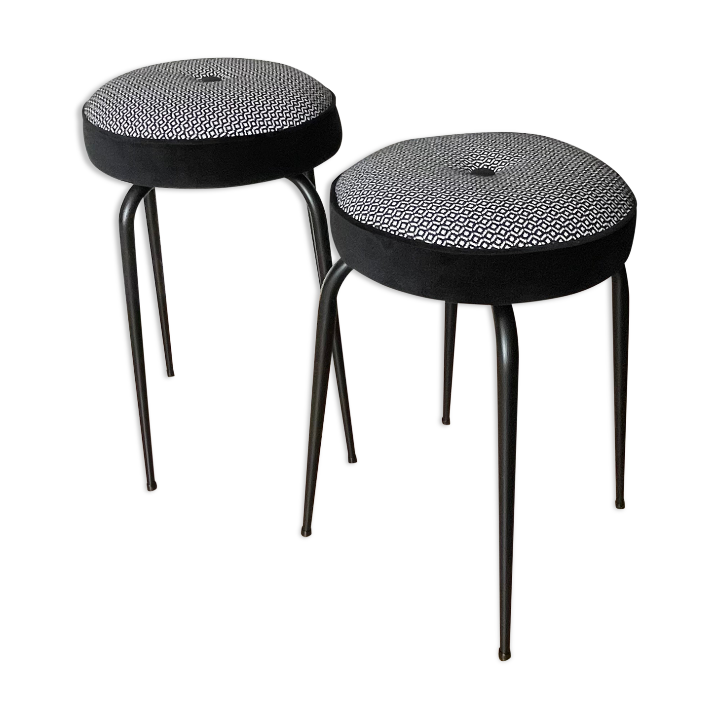 Black and white stools