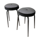 Black and white stools