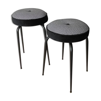 Black and white stools