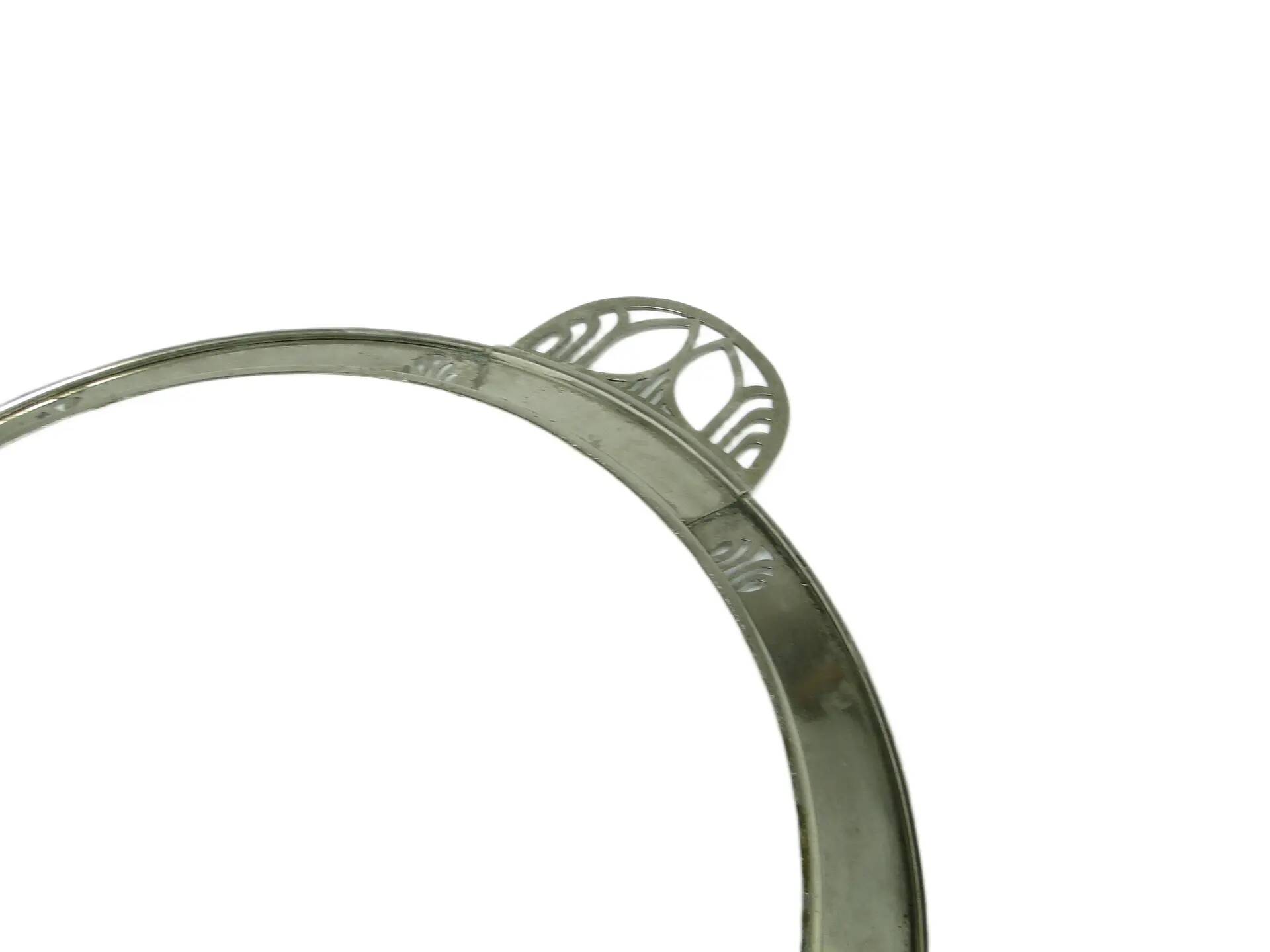 Art Nouveau tray, silver-plated brass, white porcelain, Austria, early 20th century