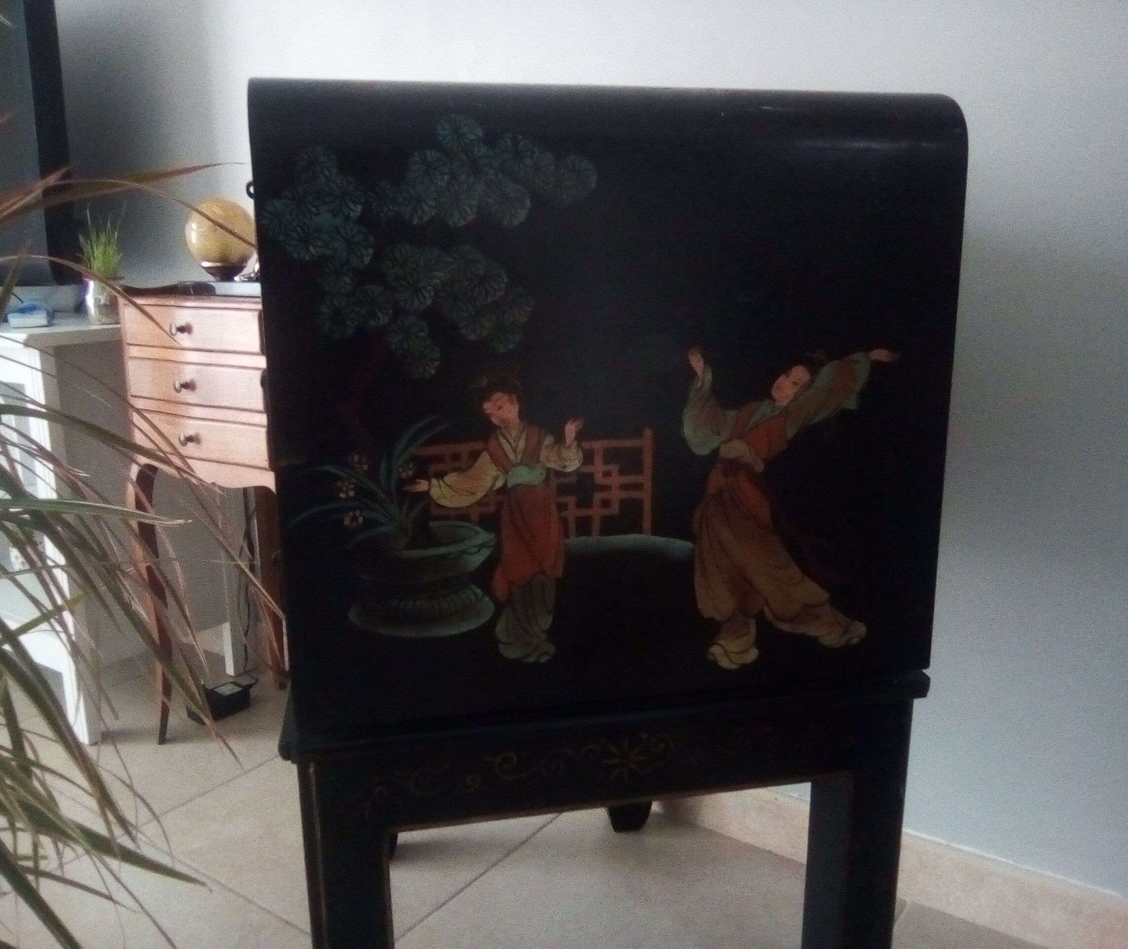 Furniture with an ancient Asian apothecary drawer