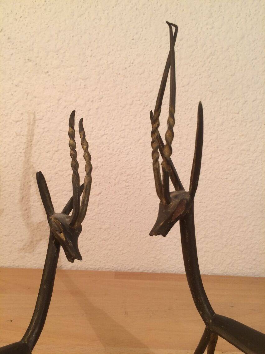 Duo gazelle brass African art