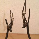 Duo gazelle brass African art