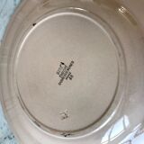 Round dish digoin sarreguemines model pink flowers years 30-40