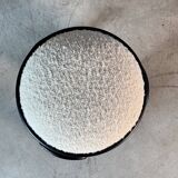 Pair of Black Ash Sculptural Stools with Dedar Milano Bouclé, by FORME