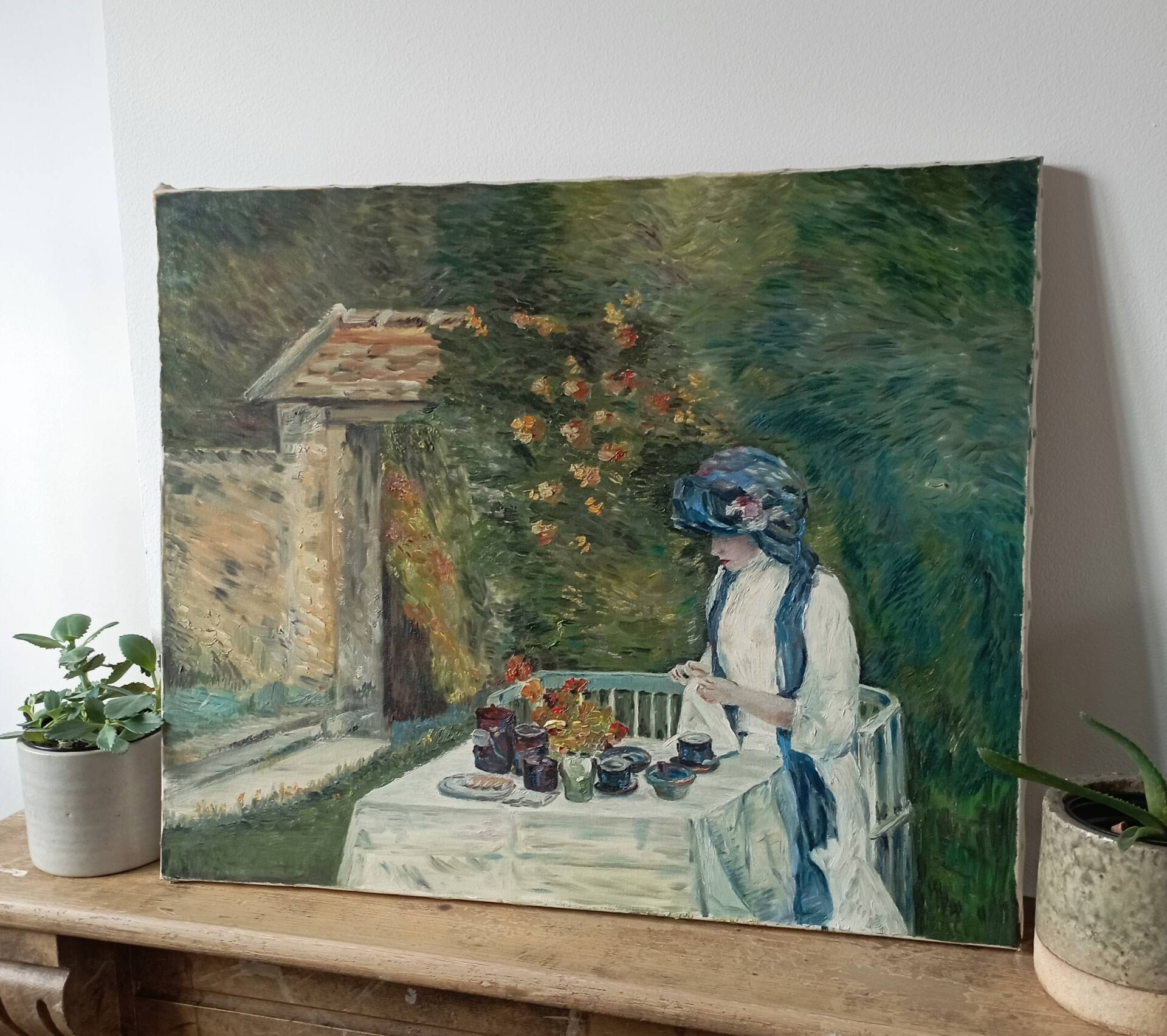 Vintage canvas painting after Childe Hassam