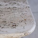 Travertine coffee table in the style of Angelo Mangiarotti, 1970.