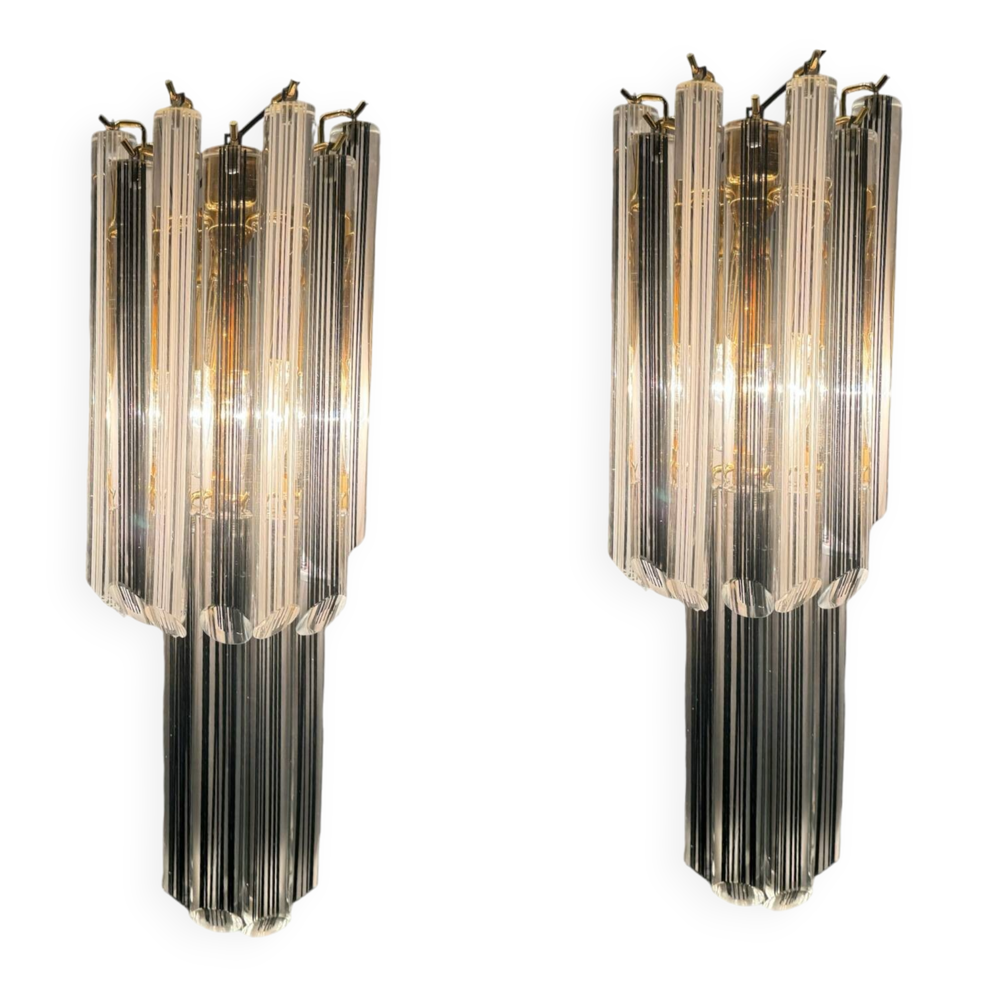 Lot de 2 appliques à prismes en verre de Murano