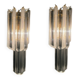 Lot de 2 appliques à prismes en verre de Murano