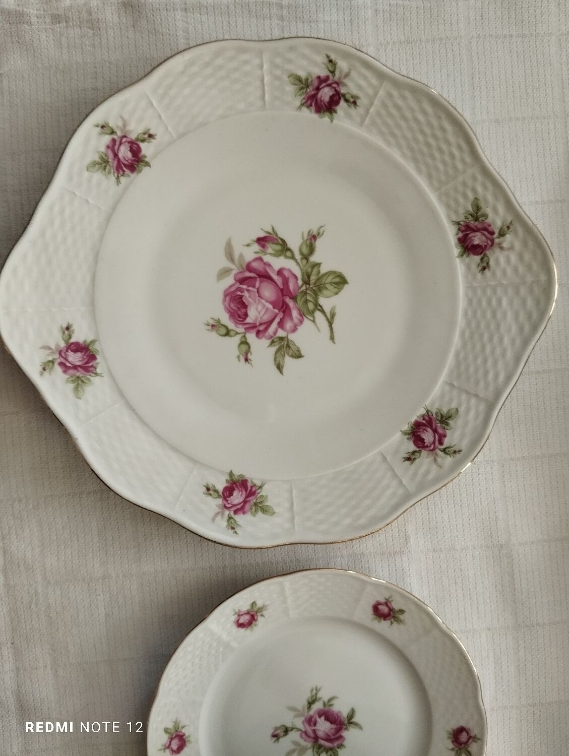 Porcelain dessert set 13 pieces vintage 1930 Thun TK Czechoslovakia