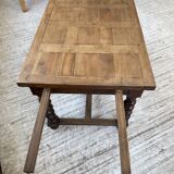 Paneled walnut desk with turned legs, 1900
