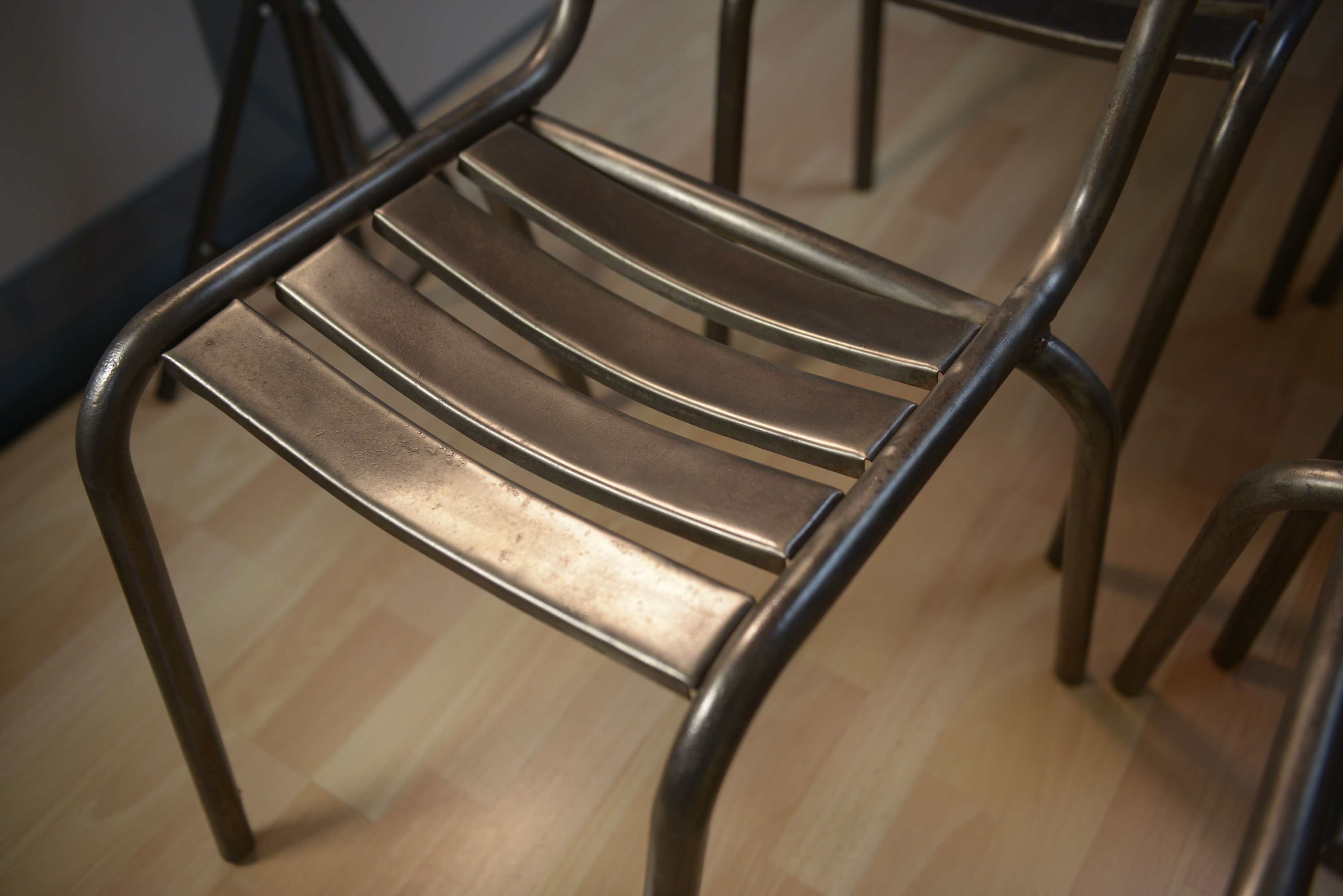 Set of 8 stackable 1950 metal chairs