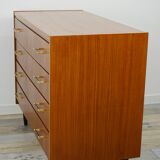 60s teak and brass chest of drawers