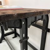 Old workbench with cast iron base, 1950s