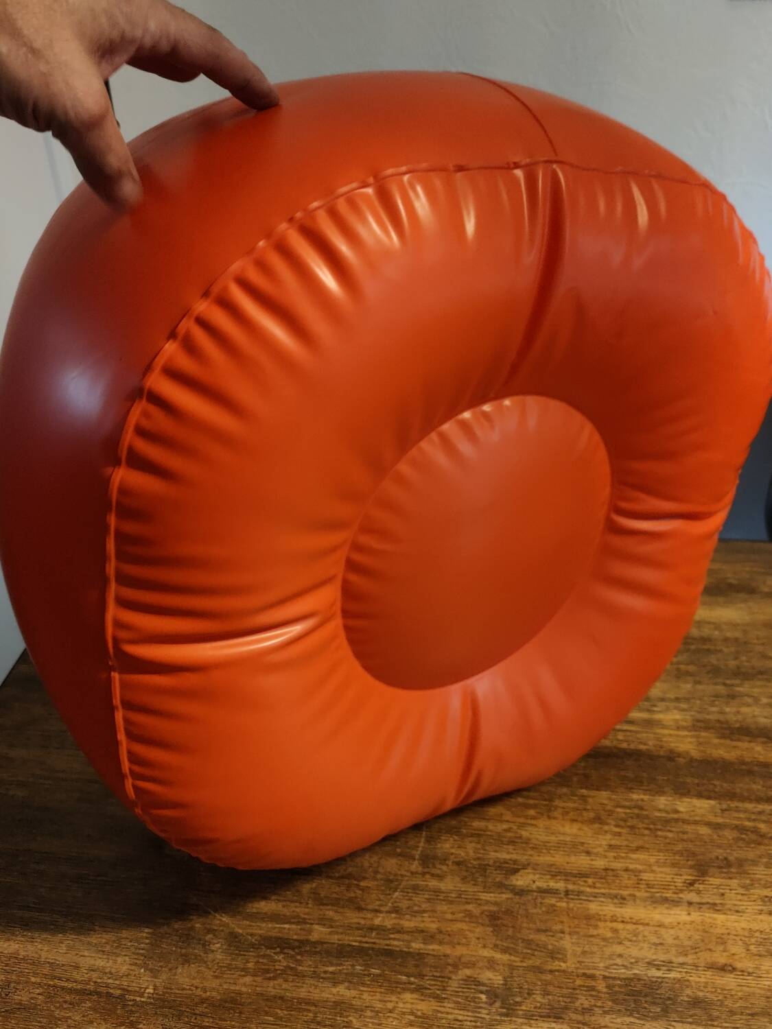 Vintage orange inflatable pouf 70