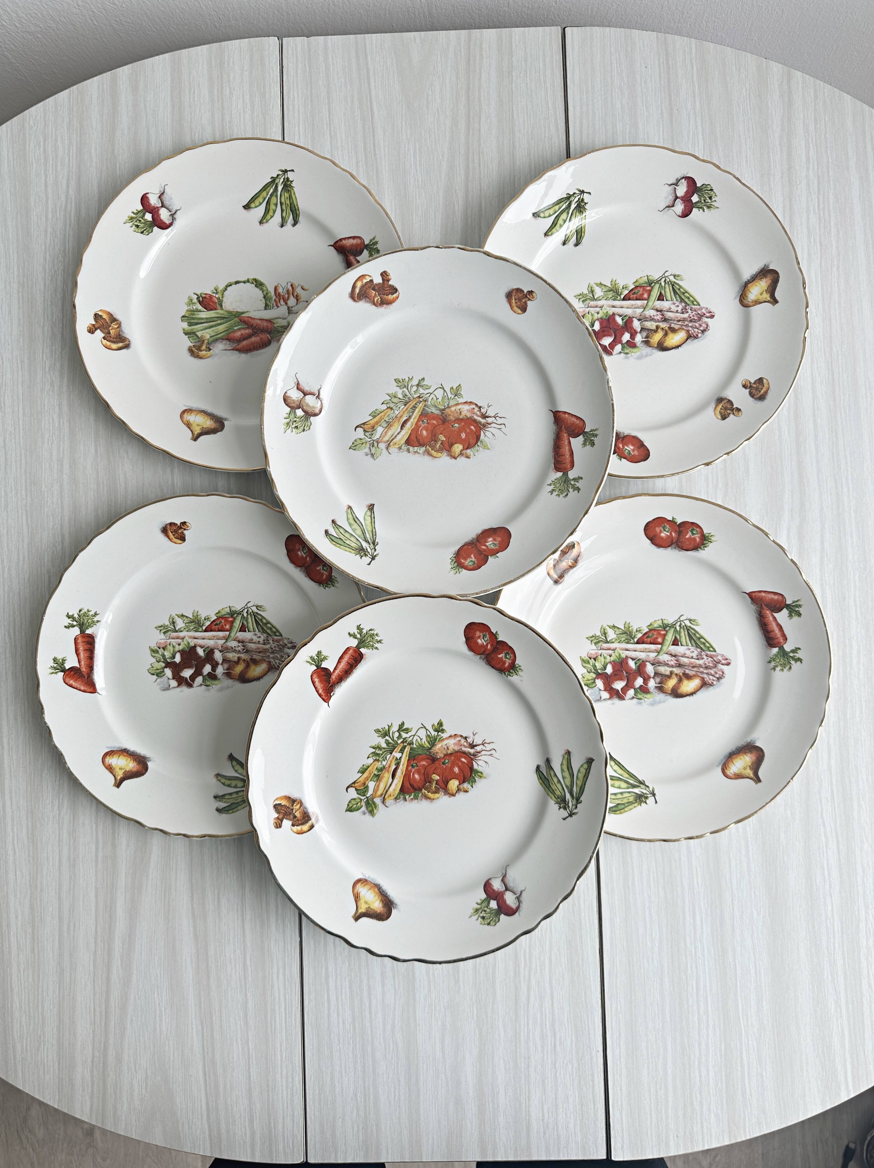 Set of 6 antique French plates