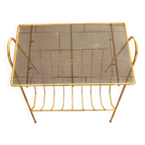 Vintage 60s End Table Magazine Rack Matégot Style