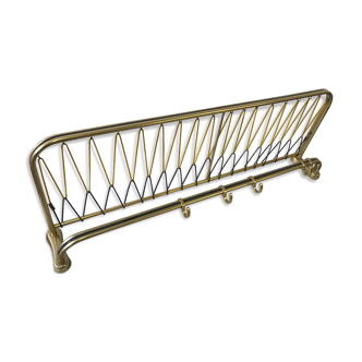 Porte manteau vintage en laiton et scoubidou