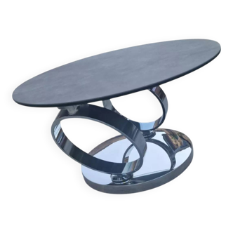 Page 1 of 8 Olympe table with swiveling glass and grey ceramic tops