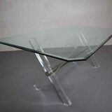 Vintage acrylic and glass dining table