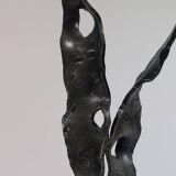 Sculptural brutalist floor candle holder made of hand-forged iron from the 1950s.