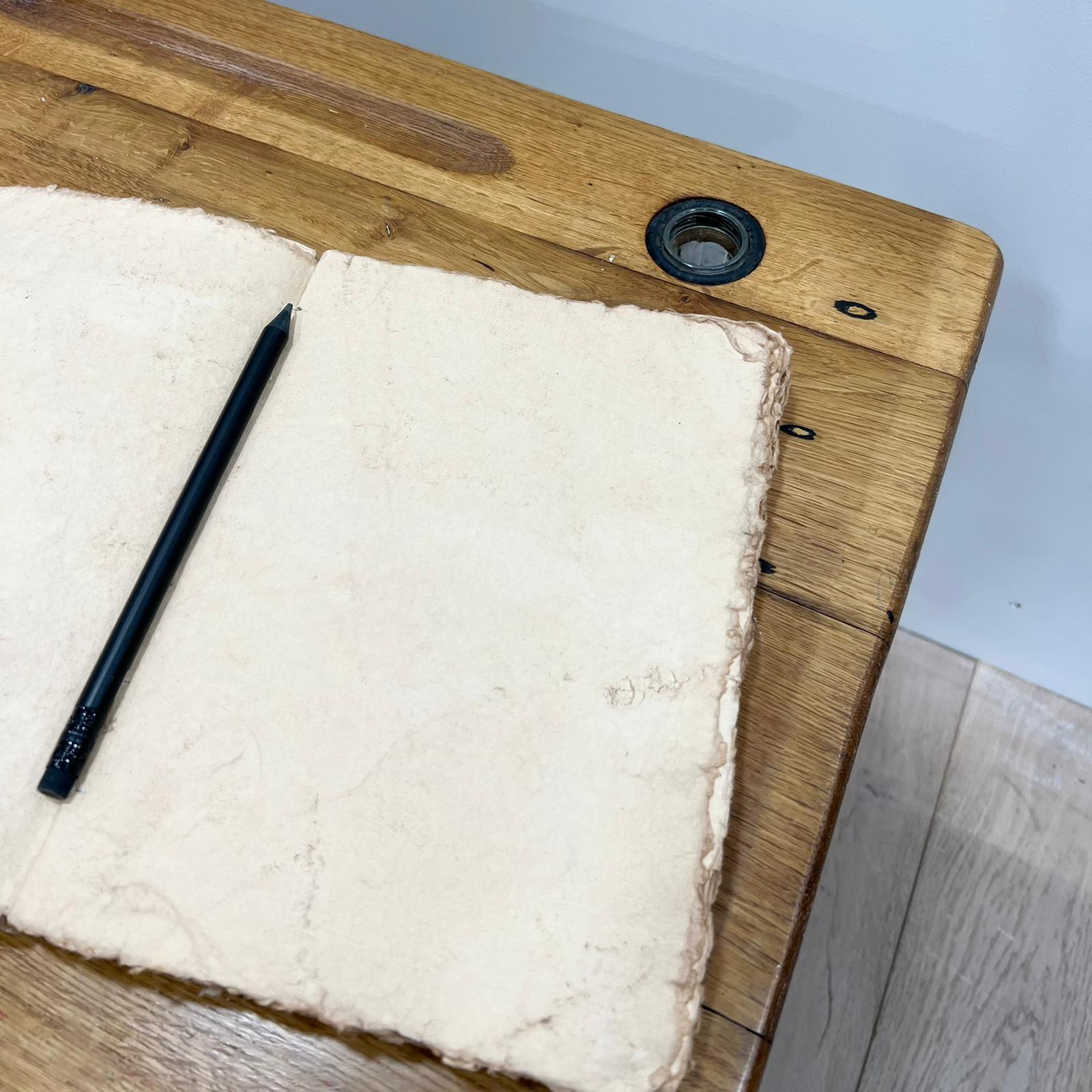 Old-fashioned double school desk