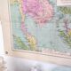Ancient Pacific Ocean map and its archipelagos Edition Girard 99 by 65cm