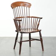 Antique English Windsor highback chair from the 19th century