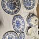 Complete table service The Cottage Lunéville 41 pieces blue decoration