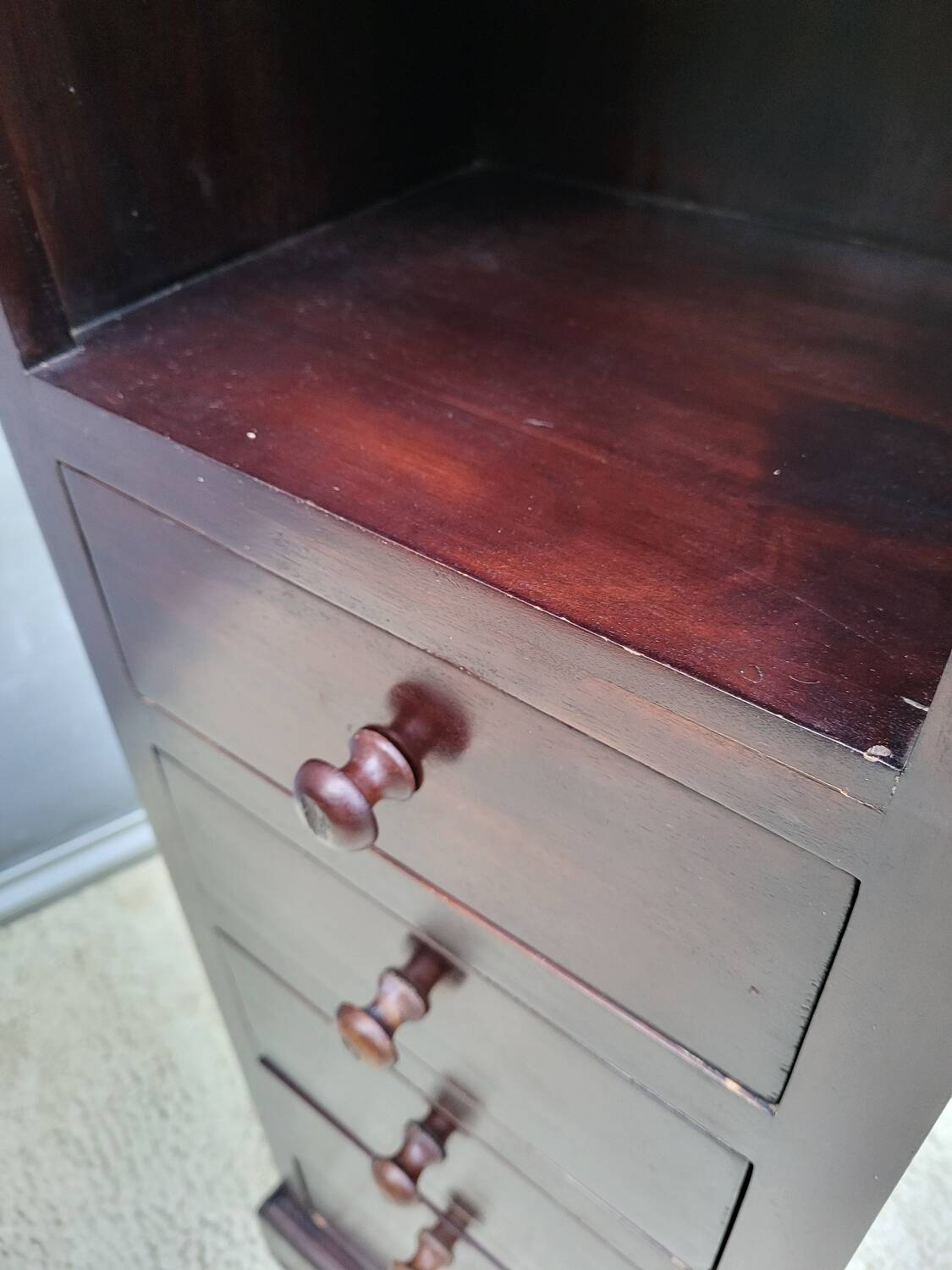 Vintage colonial column bookcase