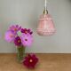 Vintage tulip pendant light in pink Clichy glass